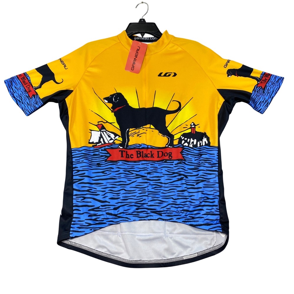 Louis Garneau The Black Dog Cycling Jersey Mens XL Yellow Tour 2 NWT